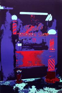 Alain VALTAT : Poster in serigraph : Barber Shop