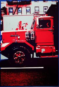 Alain VALTAT : Poster in serigraph : Red Truck