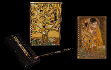 Cuadernos y bolgrafos Gustav Klimt