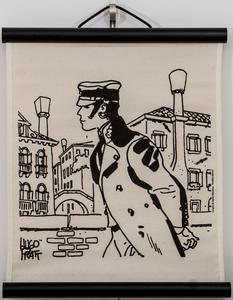 Serigrafía sobre panel decorativo mural : Hugo Pratt - Corto Maltese, Cannaregio