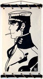 Serigrafía sobre panel decorativo mural : Hugo Pratt - Corto Maltese, Samarkand