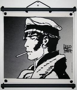 Sérigraphie sur panneau mural Hugo Pratt, Corto Maltese, Allons-y