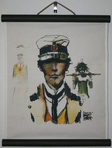 Serigrafía sobre panel decorativo mural : Hugo Pratt - Corto Maltese, Etiopía