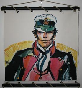 Serigrafía sobre panel decorativo mural : Hugo Pratt - Corto Maltese, La balada