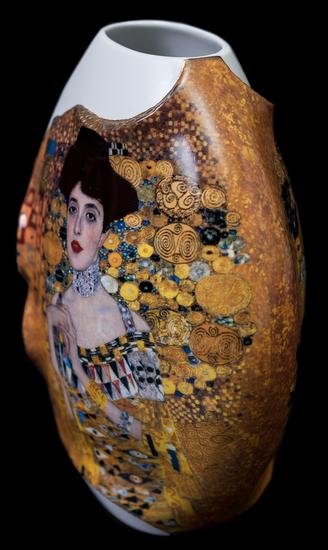 Gustav Klimt white porcelain vase : Adèle bloch 20 cm