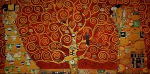 Tela Gustav Klimt, El árbol de la vida (rojo)